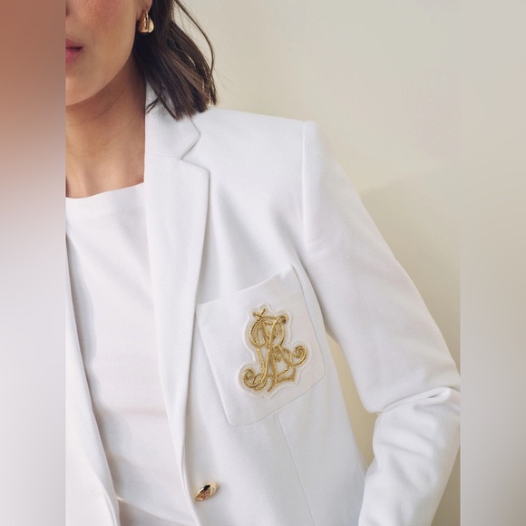 Lauren Ralph Lauren ~ White Anfisa Bullion Jacquard Blazer - Picture 9 of 17